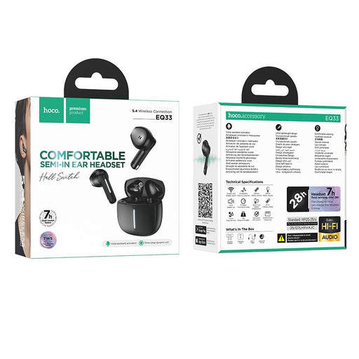 EAN 6942007667814 - Hoco EQ33 Auriculares Inalámbrico Dentro de oído Llamadas/Música Bluetooth Negro imagen 2