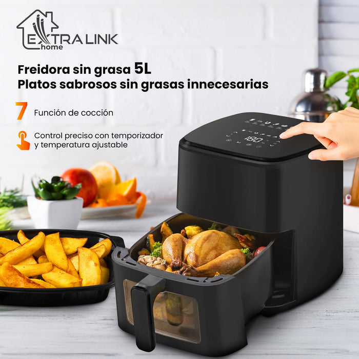 EAN 5907207221779 - Extralink Home SJ-500 5L Sencillo 1500 W Freidora de aire caliente Negro imagen 18