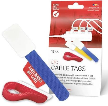EAN 4260162071843 - Label-the-cable LTC 2630-10 presilla Bridas adherentes para cables Polietileno, Nylon Rojo, Amarillo, Azu imagen 1