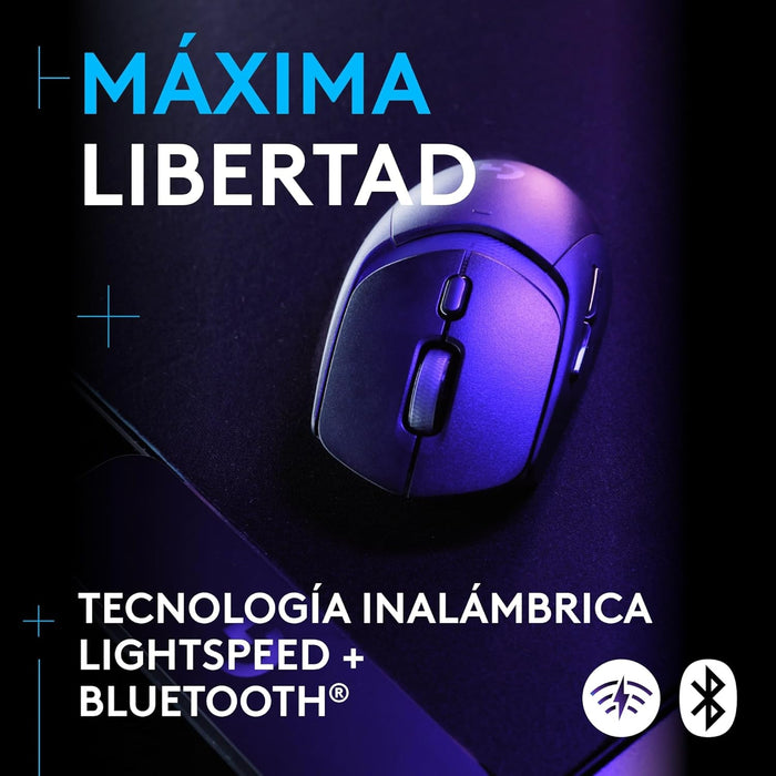 Logitech G309 Ratón Inalámbrico Lightspeed Gaming, Lightforce, Sensor Hero 25k, 6 Botones Programables - Negro