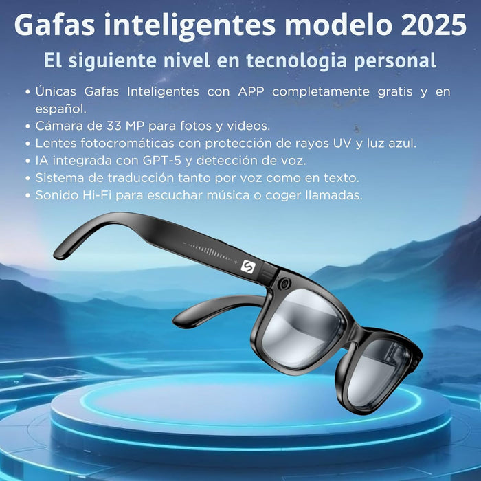 Gafas De Audio Inteligentes Smartia Vision Pro - Ia · Cámara 4k · Lentes Fotocromáticas