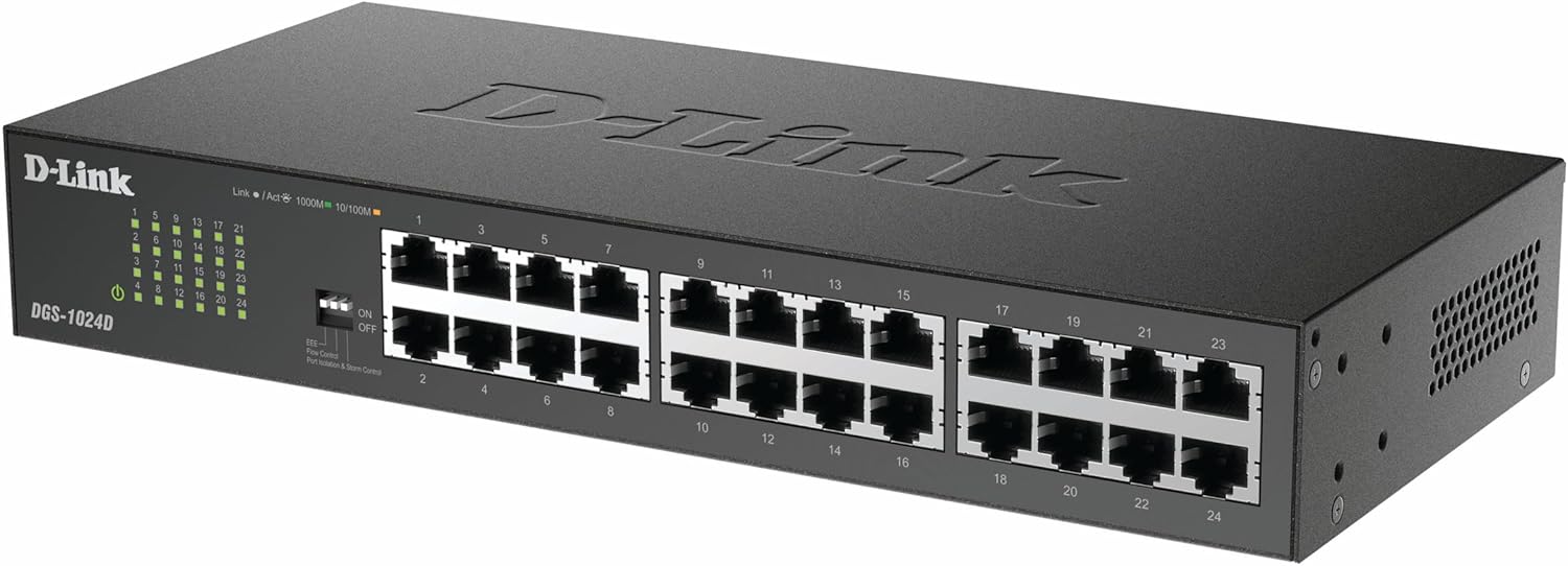 D-Link Switch 24 Puertos Gigabit 10/100/1000 Mbps Dgs-1024d