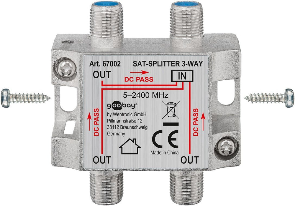 EAN 4040849670022 - Goobay 67002 cable divisor y combinador Divisor de 3 salidas Plata imagen 2