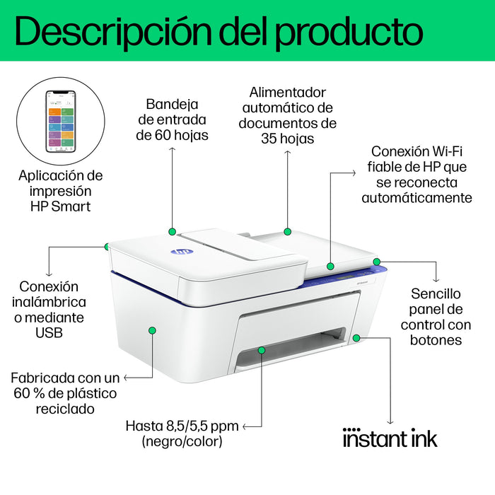 EAN 0196337820821 - HP DeskJet 4230e All-in-One Printer Inyección de tinta térmica A4 4800 x 1200 DPI 8,5 ppm Wifi imagen 5