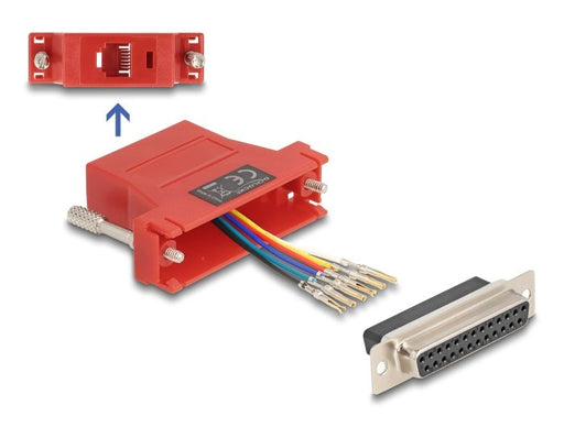 EAN 4043619670994 - DeLOCK 67099 cambiador de género para cable D-Sub 25 RJ12 Rojo imagen 1