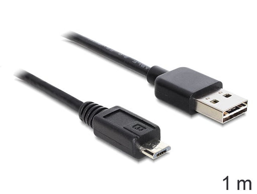 EAN 4043619833665 - DeLOCK EASY-USB 2.0-A - USB 2.0 micro-B, 1m cable USB USB A Micro-USB B Negro imagen 1