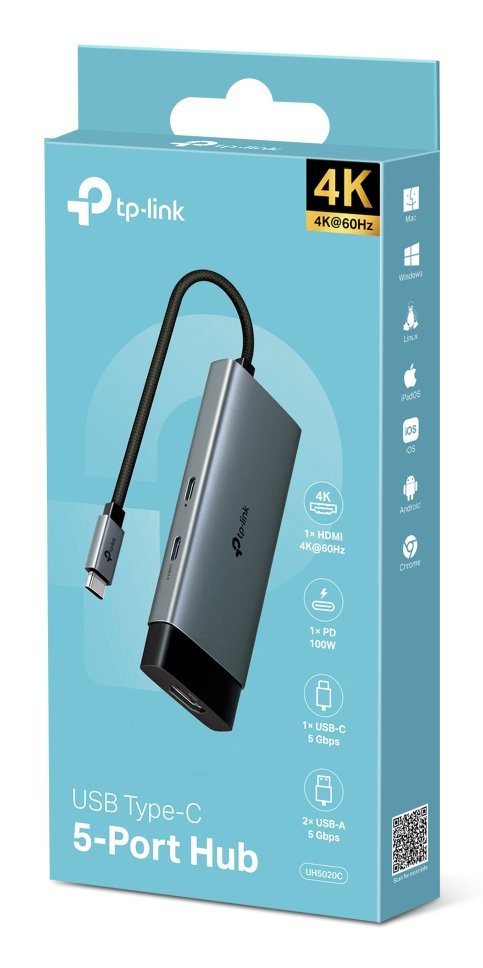 EAN 1210002600088 - TP-Link UH5020C hub de interfaz USB Tipo C 5000 Mbit/s Gris imagen 2