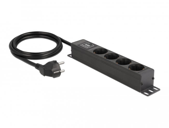 EAN 4043619668182 - DeLOCK 66818 limitador de tensión Negro 4 salidas AC 220 - 250 V 1,5 m imagen 2