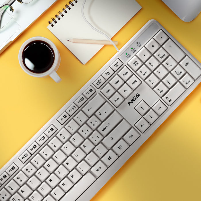 EAN 8435430628319 - NGS HERITAGE teclado Universal USB QWERTY Español Blanco imagen 2