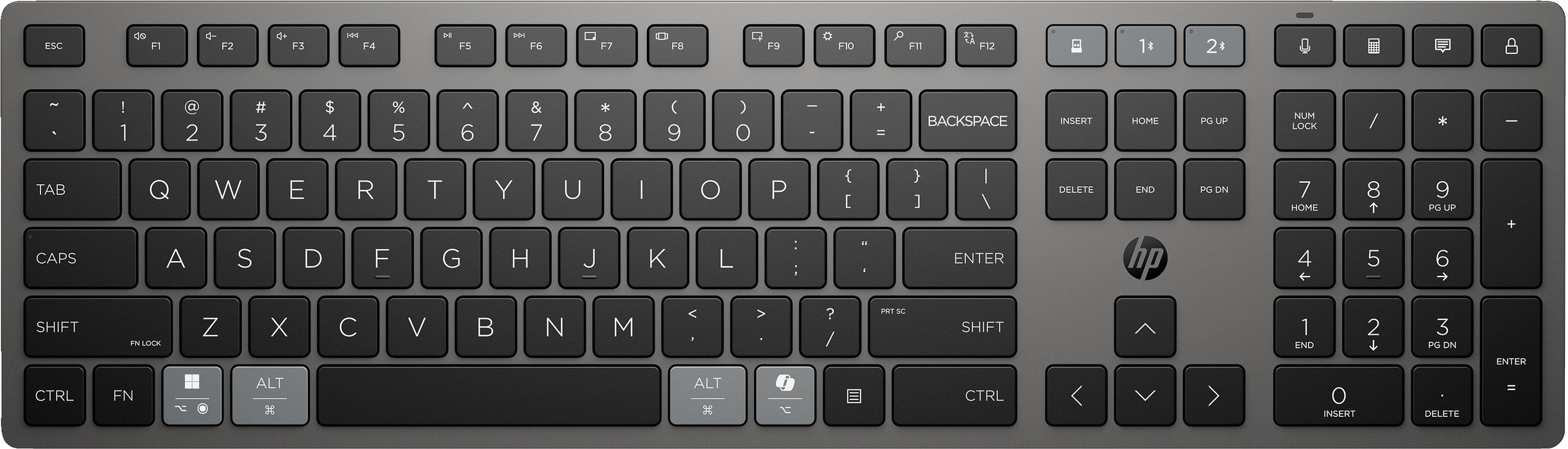 EAN 198122141692 - HP 725 Multi-Device Rechargeable Wireless Keyboard teclado Hogar / Oficina RF Wireless + Bluetooth Gris imagen 4