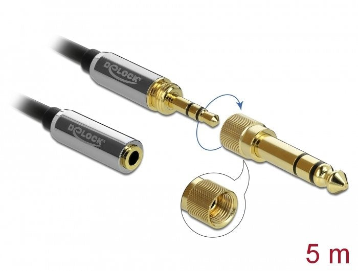 EAN 4043619857838 - DeLOCK 85783 cable de audio 5 m 3,5mm Negro, Gris imagen 4