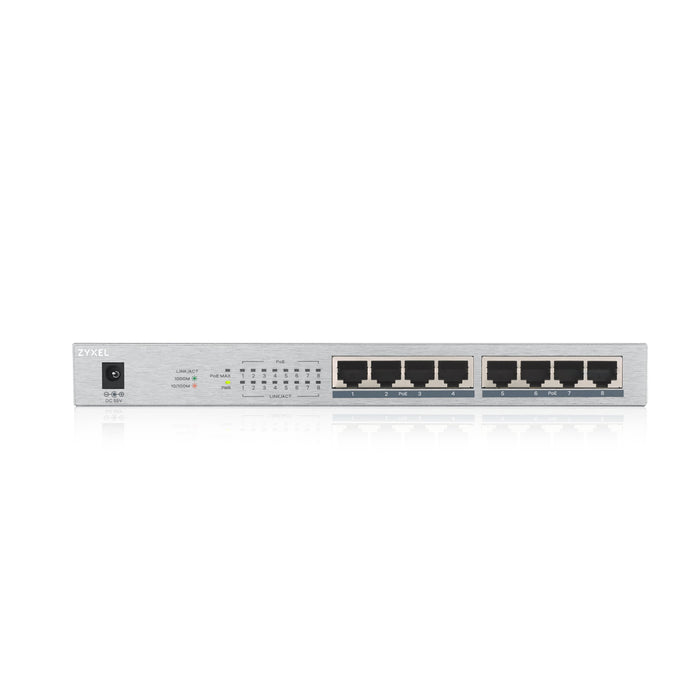 EAN 4718937604135 - Zyxel GS1008HP No administrado Gigabit Ethernet (10/100/1000) Energía sobre Ethernet (PoE) Gris imagen 2
