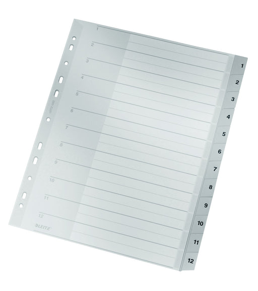 EAN 4002432301850 - Leitz 12820000 lengüeta de índice Separador numérico con pestaña Cartón Gris imagen 1