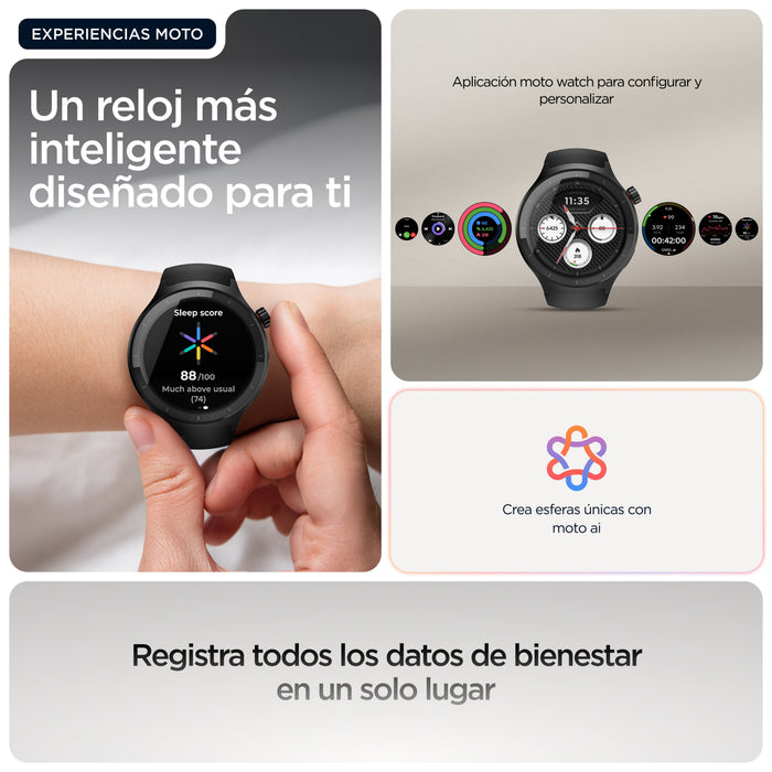 EAN 840493615073 - Motorola Moto Watch 3,63 cm (1.43") OLED 47 mm Digital Pantalla táctil Negro GPS (satélite) imagen 12
