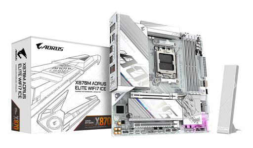 EAN 4719331874704 - GIGABYTE X870M AORUS ELITE WIFI7 ICE AMD X870 Zócalo AM5 micro ATX imagen 1