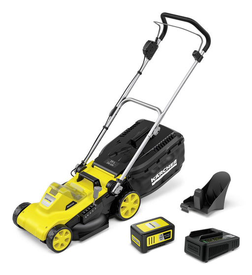 EAN 4066529036384 - Kärcher LMO 3-18 Cortacésped de empuje a gasolina Batería Amarillo, Negro imagen 1