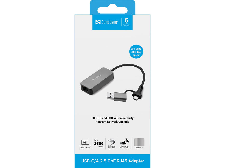 EAN 5705730136689 - Sandberg 136-68 adaptador y tarjeta de red Ethernet 2500 Mbit/s imagen 4