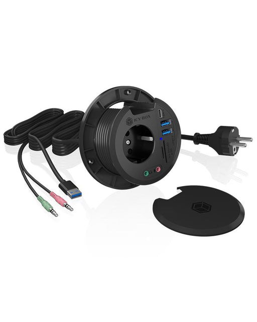 EAN 4250078171430 - ICY BOX IB-HUB1430-CR toma de corriente Negro imagen 2