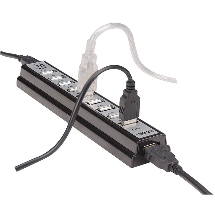EAN 0766623161572 - Manhattan 161572 hub de interfaz USB 2.0 480 Mbit/s Negro, Plata imagen 6