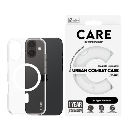 EAN 5715685004032 - PanzerGlass CARE™ by ® Urban Combat Case Transparent w. White MagSafe iPhone 16 funda para teléfono móvil imagen 2