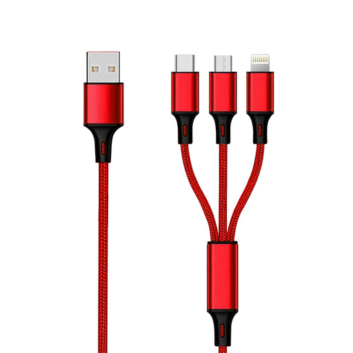 EAN 4010425971508 - 2GO 797150 cable USB 1,5 m USB B USB C/Micro-USB B/Lightning Rojo imagen 1