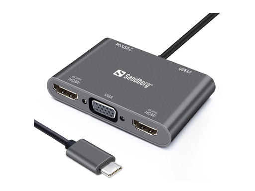 EAN 5705730136351 - Sandberg 136-35 base para portátil y replicador de puertos Alámbrico USB 3.2 Gen 1 (3.1 Gen 1) Type-C Gri imagen 1