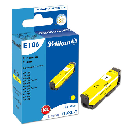 EAN 4018474709103 - Pelikan E106 cartucho de tinta 1 pieza(s) Compatible Alto rendimiento (XL) Amarillo imagen 1