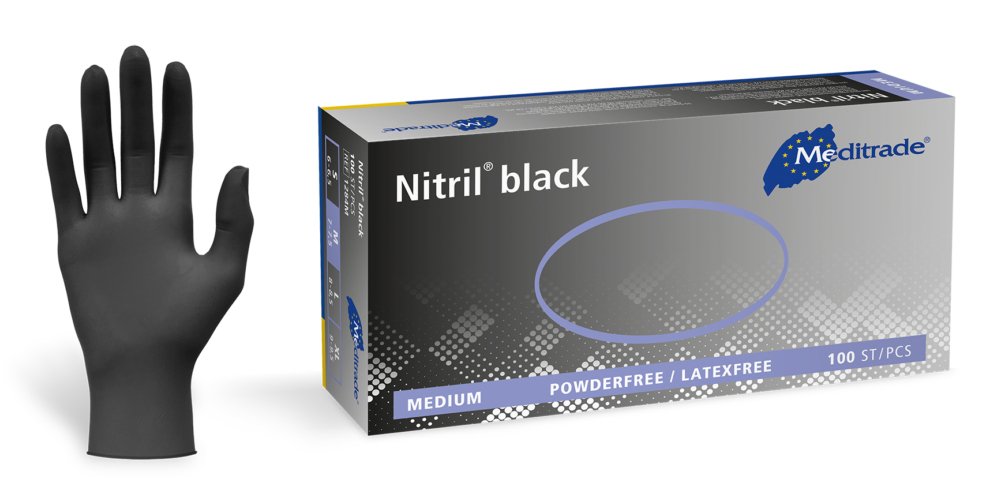 EAN 4250016405085 - Meditrade Nitril Negro M 100 pieza(s) imagen 2