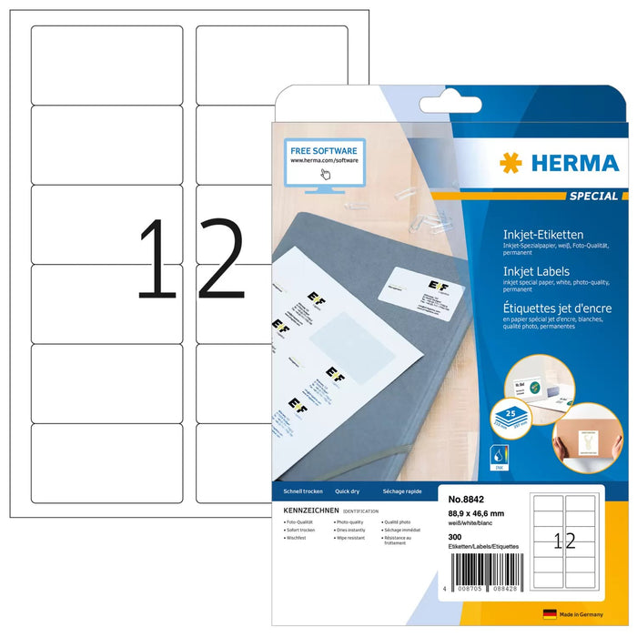 EAN 4008705088428 - HERMA 8842 etiqueta para dirección Blanco imagen 1