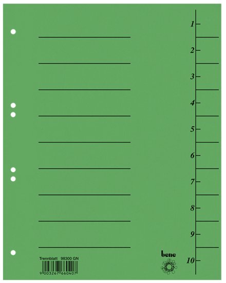 EAN 9003267660469 - Bene 98300GN divisor Caja de cartón Verde 1 pieza(s) imagen 1