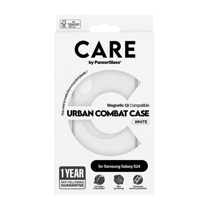 EAN 5715685012266 - PanzerGlass CARE™ by ® Urban Combat Case Transparent w. White Qi Compatible Samsung Galaxy S24 funda para imagen 3