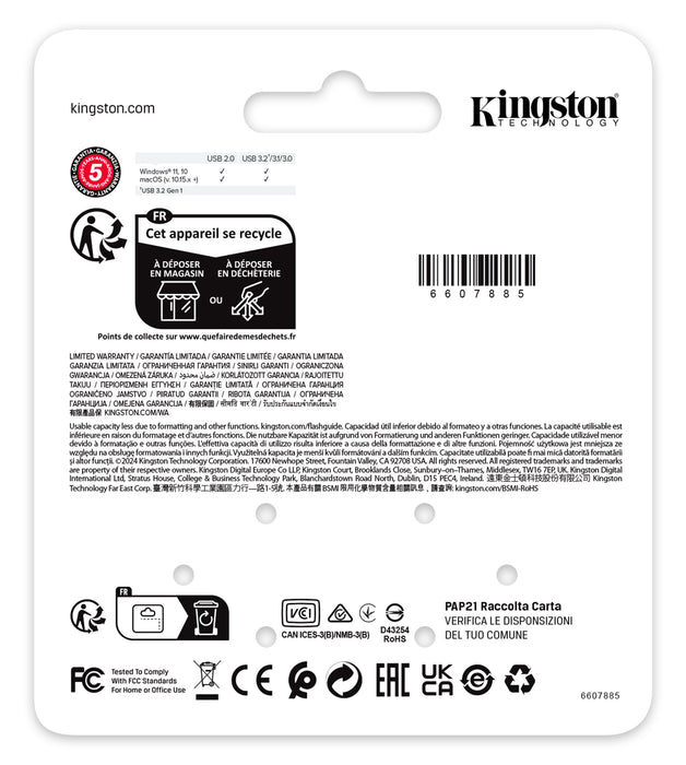 EAN 740617352474 - Kingston Technology DataTraveler SE9 G3 unidad flash USB USB tipo A 3.2 Gen 1 (3.1 Gen 1) Negro imagen 5