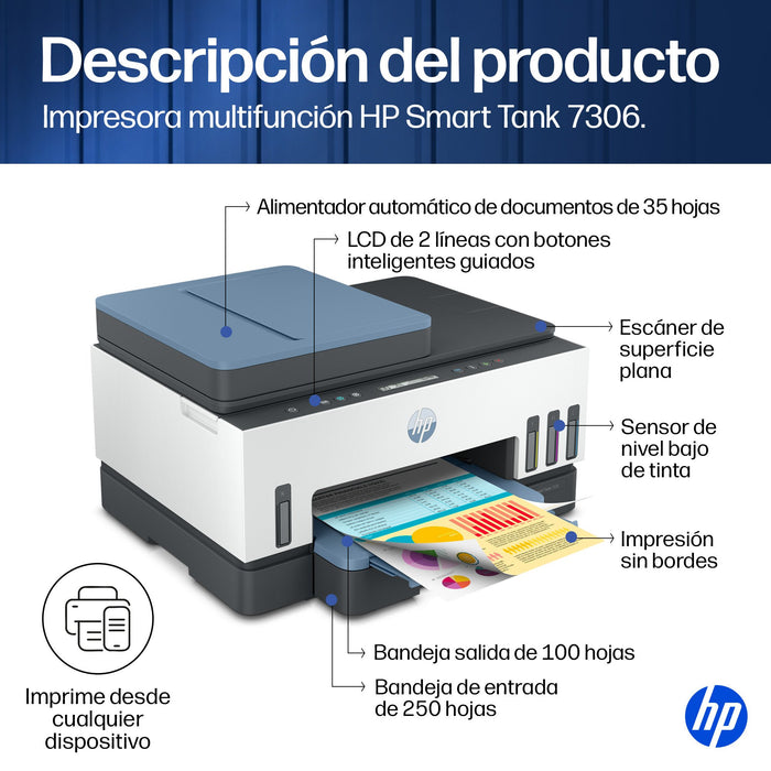 EAN 0195908302520 - HP Smart Tank 7306 All-in-One Printer Inyección de tinta térmica A4 4800 x 1200 DPI 15 ppm Wifi imagen 14