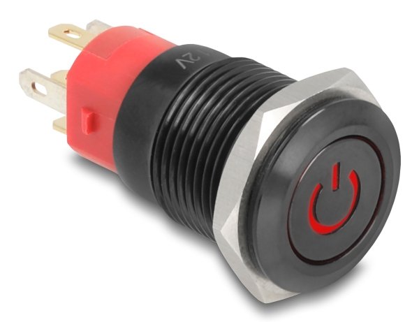 EAN 4043619220137 - DeLOCK 22013 interruptor eléctrico Interruptor pulsador Negro, Rojo imagen 1