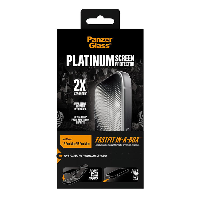 EAN 5715685043604 - PanzerGlass ® Platinum Screen Protector iPhone 2026 Pro Max | 17 Pro Max w. FASTFIT IN-A-BOX Protector de imagen 3