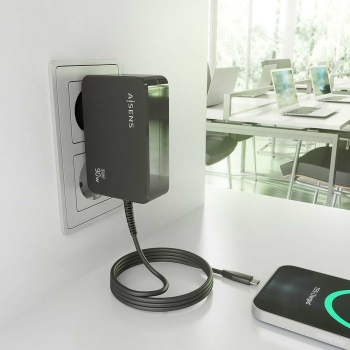 EAN 8436574709957 - AISENS ASCH-1PD90WL034-BK cargador de dispositivo móvil Universal Negro Corriente alterna Interior imagen 5