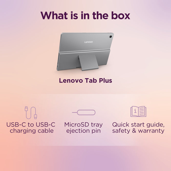 EAN 197530284830 - Lenovo Tab Plus Mediatek 128 GB 29,2 cm (11.5") 8 GB Wi-Fi 5 (802.11ac) Android 14 Gris imagen 10