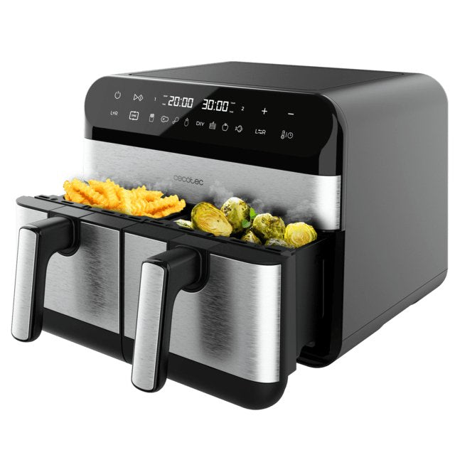 EAN 8435484034890 - Cecotec Advance 9000 Doble 9 L Independiente 2800 W Freidora de aire caliente Negro, Acero inoxidable imagen 2