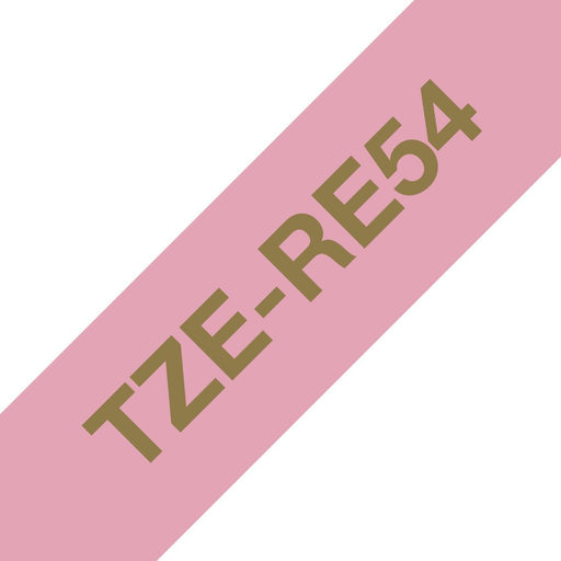EAN 4977766802000 - Brother TZE-RE54 cinta para impresora de etiquetas Oro sobre rosa imagen 1