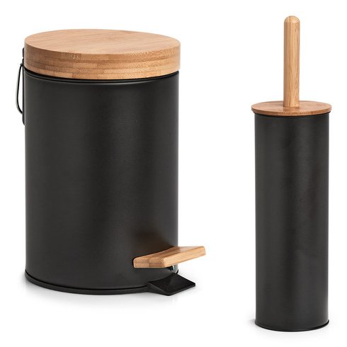 EAN 4003368189109 - Zeller Present 18910 papelera 3 L Alrededor Bamboo, Plancha Negro, Madera imagen 2