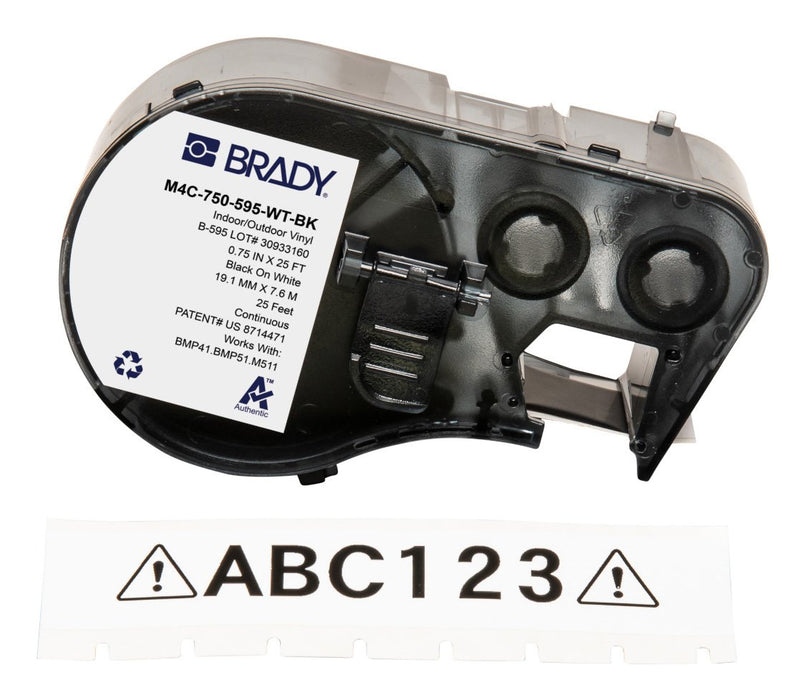 EAN 888434592571 - Brady M4C-750-595-WT-BK etiqueta de impresora Negro, Blanco Etiqueta para impresora autoadhesiva imagen 1