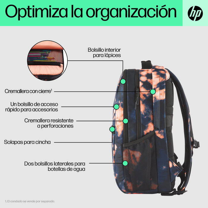 EAN 0197192501269 - HP Campus XL Tie Dye Backpack 40,9 cm (16.1") Negro imagen 4