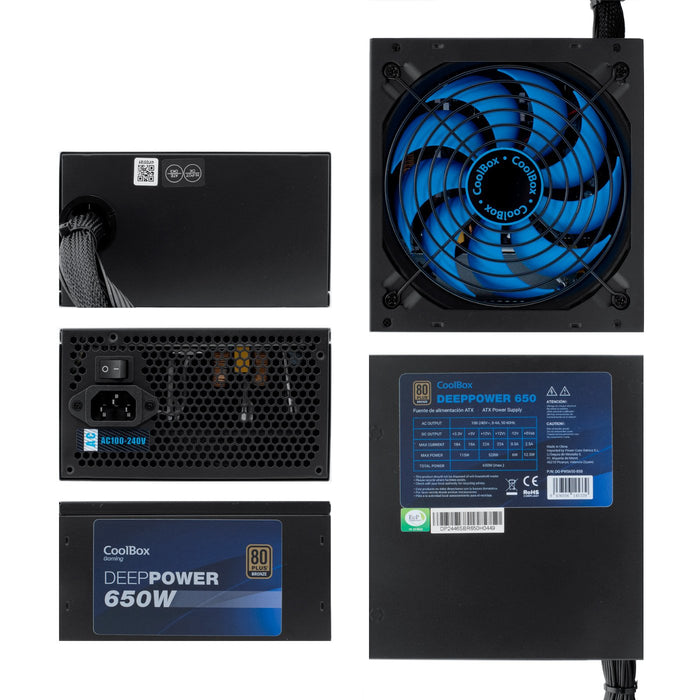 EAN 8436556145339 - CoolBox DeepPower BR-650 unidad de fuente de alimentación 20+4 pin ATX Negro imagen 2