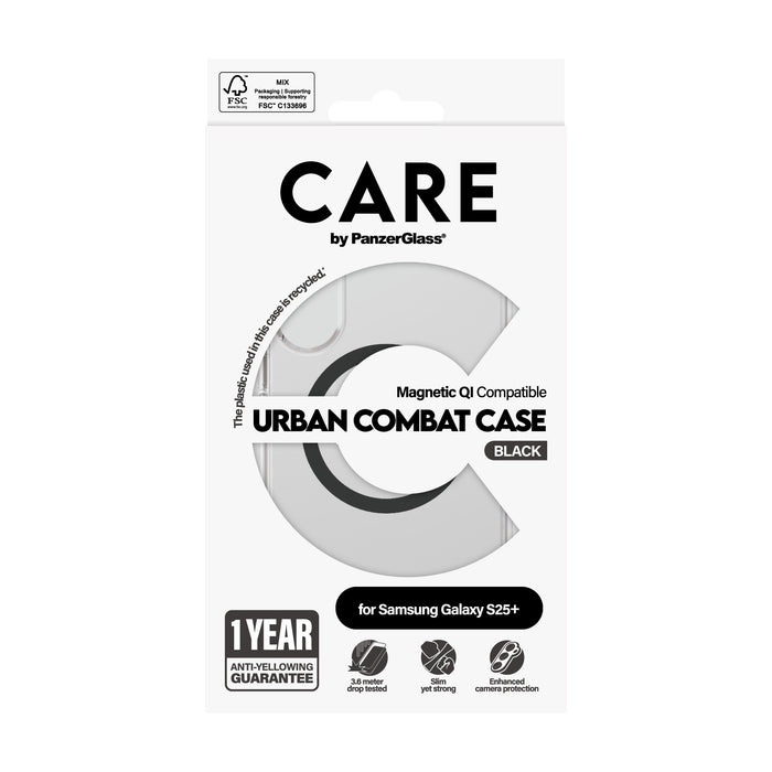EAN 5715685016912 - PanzerGlass CARE™ by ® Urban Combat Case Transparent w. Black Qi Compatible Samsung Galaxy S25+ funda par imagen 3