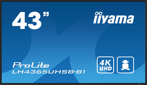 EAN 4948570123551 - iiyama LH4365UHSB-B1 pantalla de señalización Diseño de quiosco 108 cm (42.5") LED Wifi 800 cd / m² 4K Ul imagen 2
