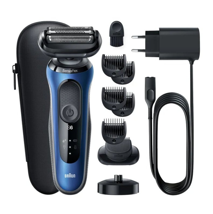EAN 4210201433040 - Braun Series 6 61-B4500cs Máquina de afeitar de láminas Recortadora Negro, Azul imagen 6