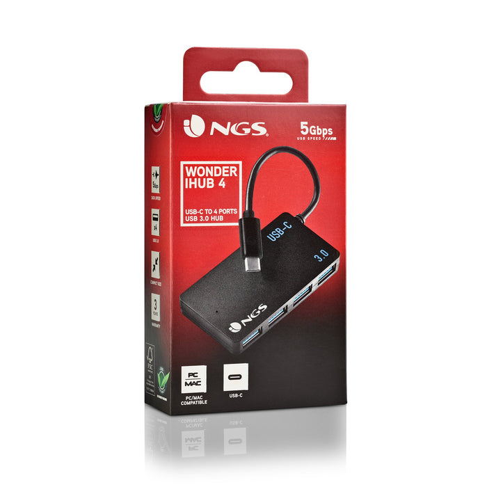 EAN 8435430622973 - NGS WONDER IHUB4 USB 3.2 Gen 1 (3.1 Gen 1) Type-A 480 Mbit/s Negro imagen 6