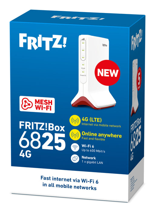 EAN 4023125031595 - Box FRITZ! 6825 4G International router inalámbrico Gigabit Ethernet Banda única (2,4 GHz) Blanco imagen 5