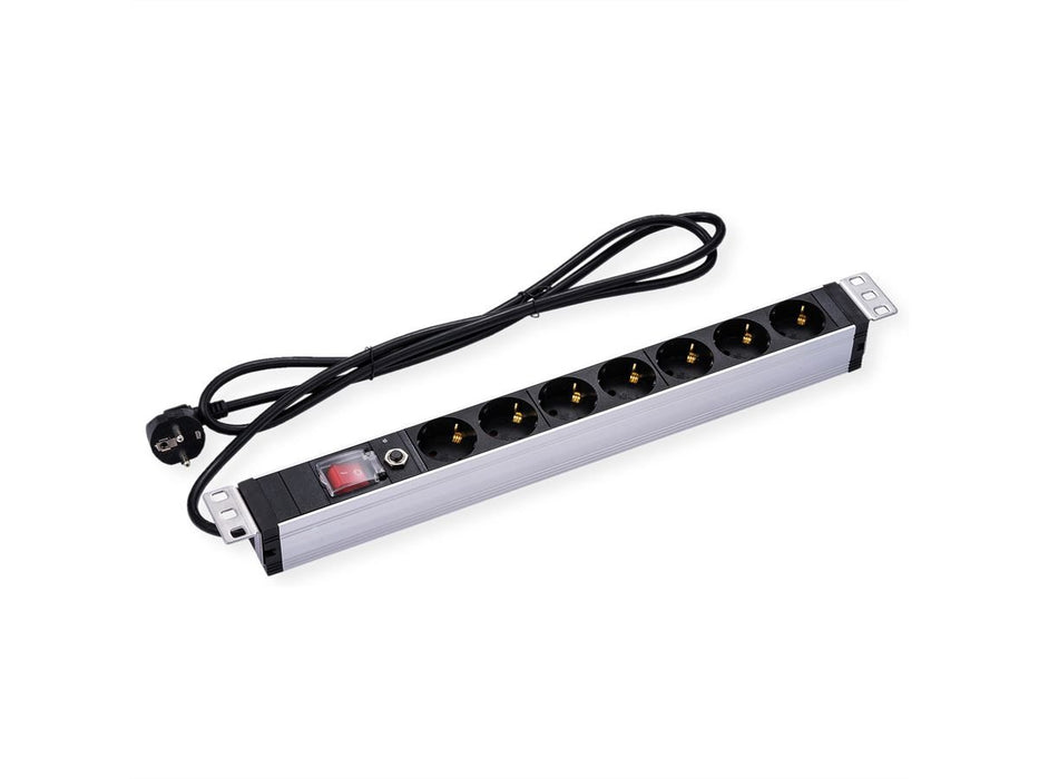 EAN 7630049628984 - VALUE 19.99.1637 unidad de distribución de energía (PDU) 7 salidas AC 1U Aluminio, Negro imagen 1