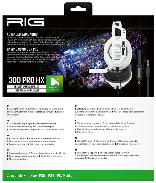 EAN 3665962009279 - NACON RIG 300 PRO HX Auriculares Alámbrico Diadema Juego Blanco imagen 4